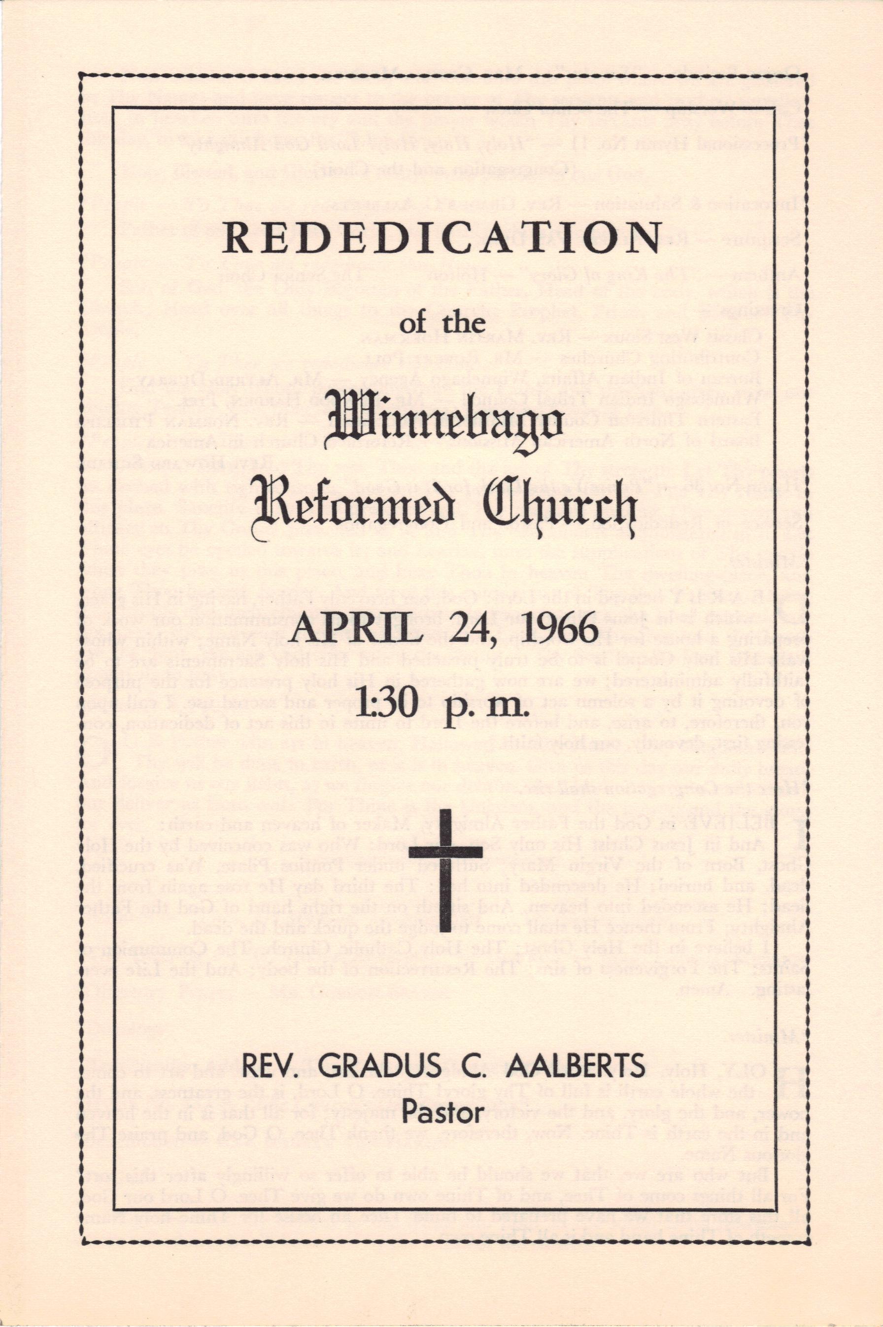 1966: Rededication bulletin (1)